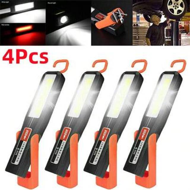 SHEIN 1-4x COB LED Cordles Magnetic Work Light USB Inspection Lamp Torch Rechargeable