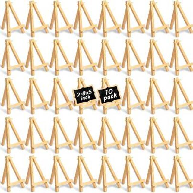 SHEIN 10pcs/6pcs/2pcs Mini Wooden Easel Stand, Small Wooden Art Canvas Easel Tripod Stand, Portable A-Frame For Artists, Crafts, Business Cards, Photos, Gif
