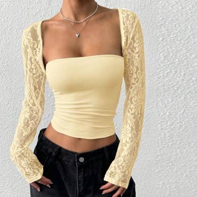SHEIN Women&#39;s White Lace Shrug Thin Fitted Summer Cardigan