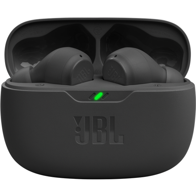 JBL Wave Beam, in-ear trådlösa hörlurar med IP54 och IPX2 vattentäthet, handsfreesamtal och 32 timmars batteritid, svart