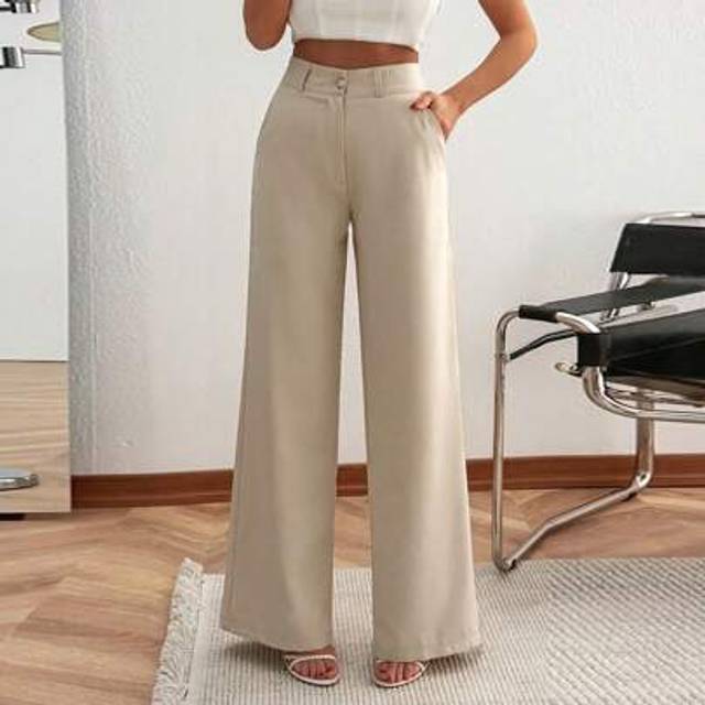 SHEIN Elegant Casual Wide Leg Palazzo Pants