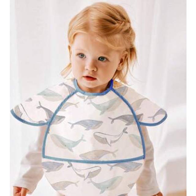 SHEIN 1PC Waterproof Baby Bibs,Infant Toddler Feeding Bib With Food Catcher,Easy Clean & Washable