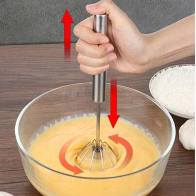 SHEIN 1/3pcs, Easy Whisk Mini Metal Stainless Steel Whisk Hand Semi-Automatic Press And Rotate Household Egg Beater,SemiAutomatic Stainless Steel Small Egg