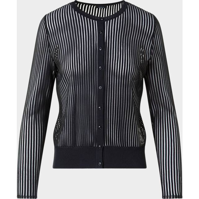 Striped Sheer Cardigan - BLACK - 10