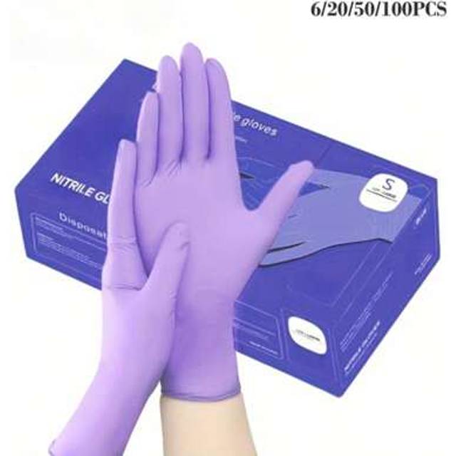SHEIN 20/50/100pcs, Disposable Pink Nitrile Gloves, Latex Free WaterProof Anti Static Versatile Working Gloves, Kitchen Cooking Tools Pink Disposable Gloves