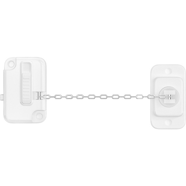 TEMU 1pc Adjustable Window Security Lock - Self-adhesive, No-drill Installation, Strong Security Ventilation Restrictor With Chain For , Anti-theft, Anti-pick, Window Locks For Outside Of Hom