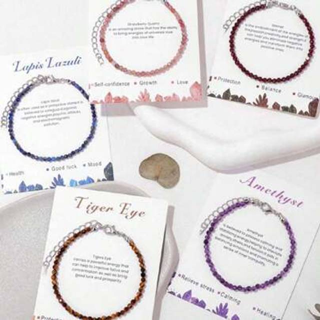 SHEIN 1pc Fashion Minimalist Bracelet Healing  Tiny Beads Natural Stone Crystal Quartz Bracelet Jewelry Gifts For Friends Girl Party