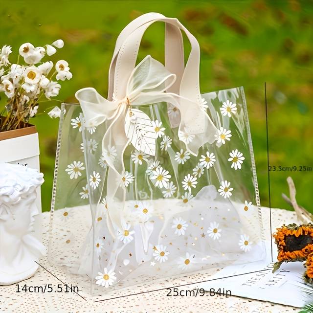 TEMU [2 Sizes ] Holiday Party Gift Basket, Cute Gift Bag, Pvc Commemorative Souvenir Gift Bag, Thanksgiving Gift, New Year Gift, Valentine's Day Gift