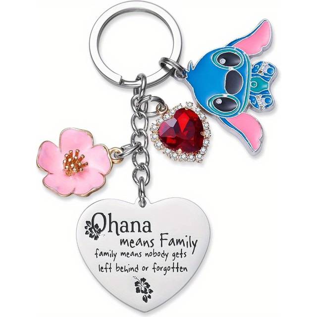 TEMU Stitch Gifts Cute Keychains Means Family Friendship Gift Stuff Ornament Heart Keychain Birthday Present