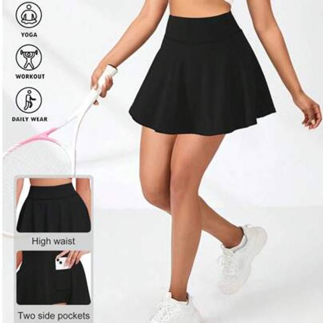 SHEIN Knee Length Skorts Skirts For Women With Pockets Tennis Skirt High Waisted Golf Skirts For Women Casual Athletic