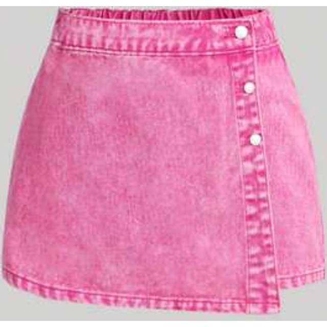 SHEIN Plus Size Casual Washed Denim Wrap Skort, Summers For Women, Shorts For Women, Pink Women, Concert Women, Raves, Raves Festival, Easter Women, Women C