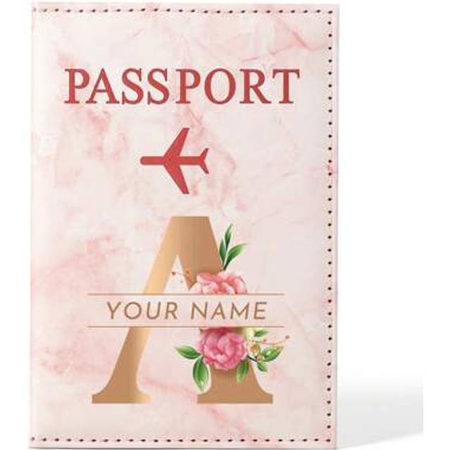 SHEIN Custom Name & A-Z Letters Passport Wallet - Personalized Leather Passport Cover With Card Slots, Custom Travel Passport Case For Holiday Travel Protec