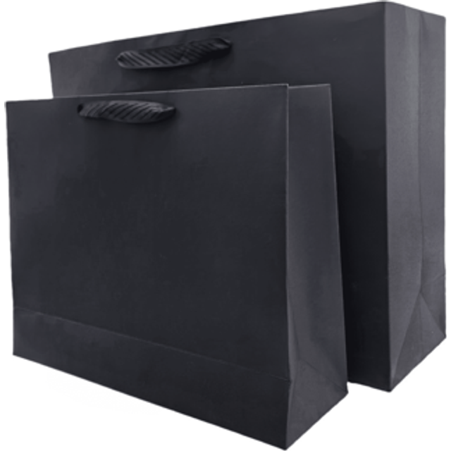 SHEIN 2pcs/8pcs Black Gift Bags With Embossed Handles, High-End, Black Paper Bags, Minimalist Design, Suitable For Home Decor, Office, School, Scarves, Shaw
