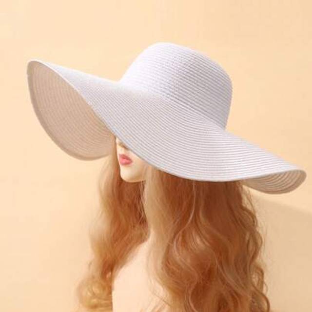 SHEIN Fashionable Wide Brim Beach Sun Hat, Casual Vacation