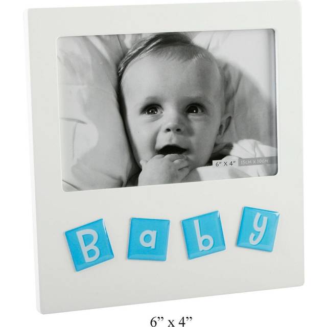 Baby boy tile letters photo frame picture photo 6x4"