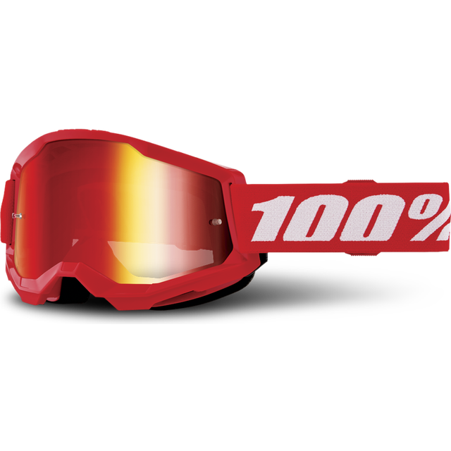100% Strata 2 Youth MX Goggles Red