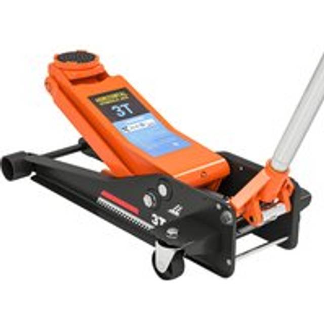 Homcom 3 Ton Hydraulic Low-profile Floor Jack, With 7.5-50.5cm Lifting Range, Wheels, Orange