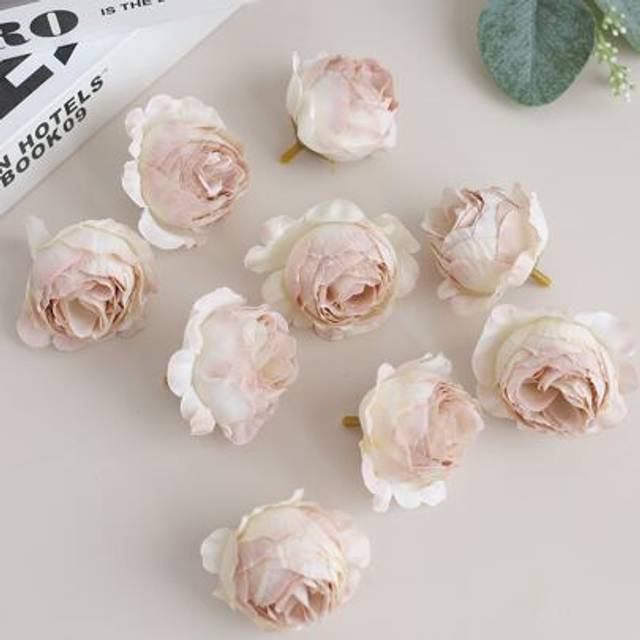 SHEIN 5pcs Artificial Flower Head, Small Faux Flower For DIY Craft, Home Decor, Valentine Day, Gift Gifts Birthday Graduation