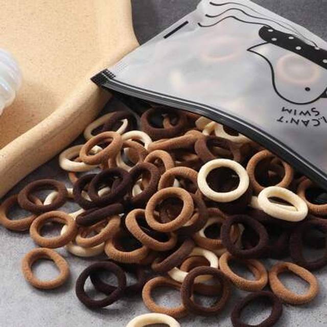 SHEIN 100pcs Women Plain Color Casual Elastic Hair Bands Ponytail Holder Accessories Hair Ties Ponytail Holders Hair Elastics Hair Rubber Bands Scrunchies H