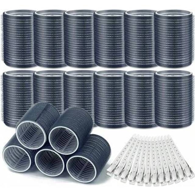 SHEIN Jumbo Hair Curlers Rollers36pcs/Set Self-Grip Rollers Kit With 12Rollers And 24Clips, Salon Quality Curlers For Diy Hairstyling, Heatless Rollers