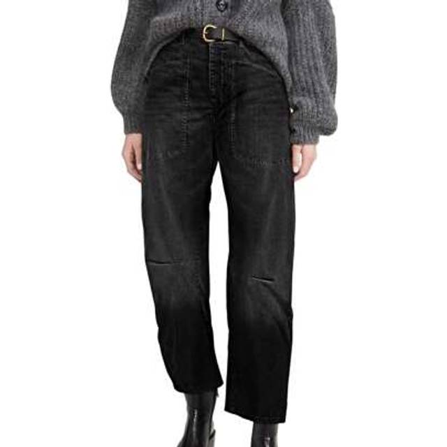 SHEIN Women&#39;s Baggy Barrel Jeans High Waisted Wide Leg Boyfriend Y2k Denim Ankle Pants With Multi Pockets
