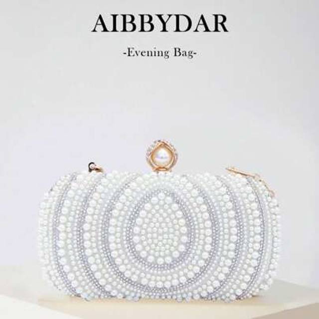 SHEIN AIBBYDAR Women&#39;s Evening Bag, Vintage Pearl Ladies&#39; Evening Clutch, Handmade Beaded & Rhinestone Embellished Purse, Elegant Formal Dress Handbag, Shou