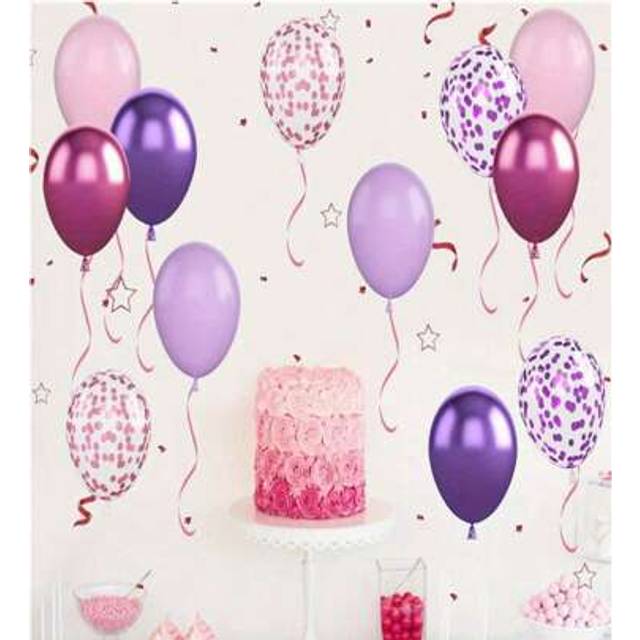 SHEIN 25Pcs / 5 Inch Multicolour Latex Round Helium Party Balloon For Wedding, Birthday, Graduation, Bridal Shower Decoration, Pink Purple Series
