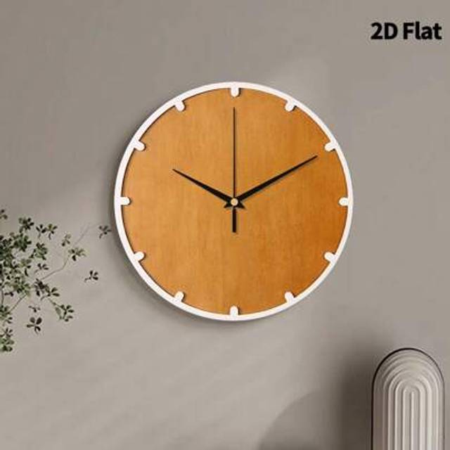 SHEIN 1PC Flat 2D Scandinavian Wall Clock Silent Sweep Movement Frameless Modern Design Ultra-Thin Nordic Style Home Decor For Living Room Bedroom Cafe Offi