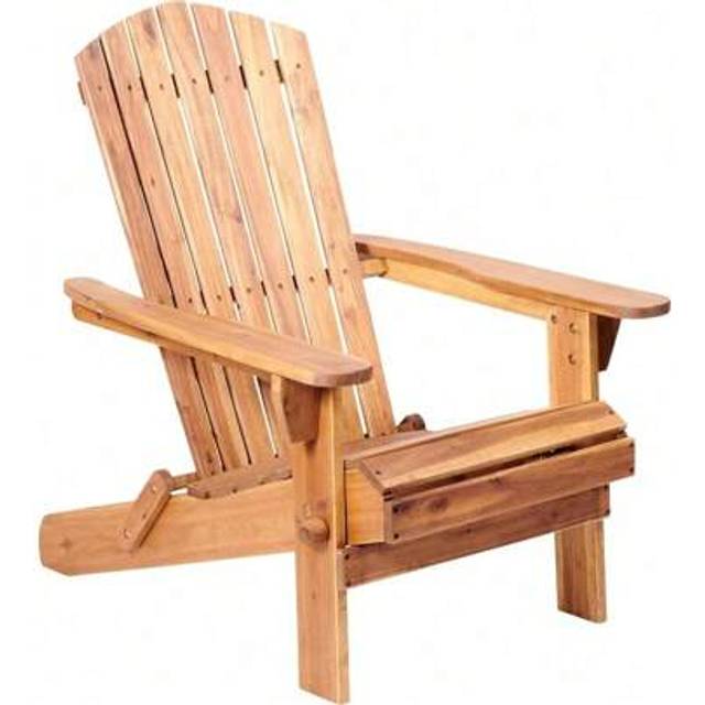 SHEIN Ptsuker Folding Adirondack Chair For Relaxing Garden Chair Outdoor, Stackable, Arm Rest, Ergonomic, Wooden Accent Furniture Lounge Chairs For Garden,