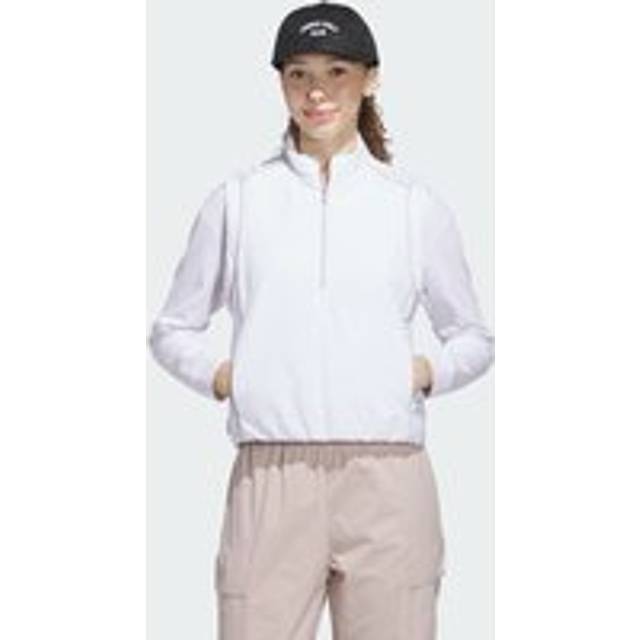 Beyond Twistweave Loose Quarter-Zip Vest - White - XS