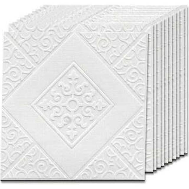 SHEIN 20pcs Walls Panels 35 * 35cm Self Adhesive 3D Wall Panels Peel And Stick 3mm Thick Wall Tiles Waterproof Foam Faux Brick For Ceiling Tiles Kitchen Bat