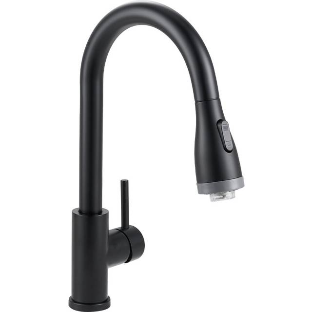 (Black) 304 Stainless Steel Kitchen Faucet with LED Light