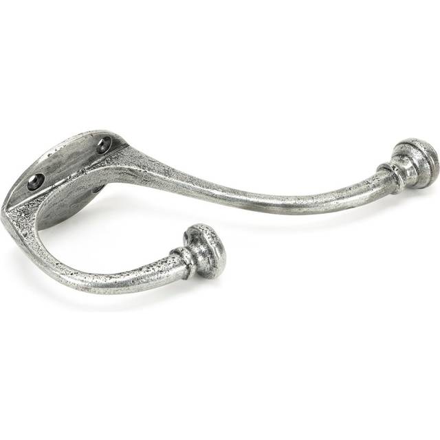 Hat & Coat Hook Steel Wall - Pewter Patina (19.7cm H x 5.2cm W x 10.8cm D)