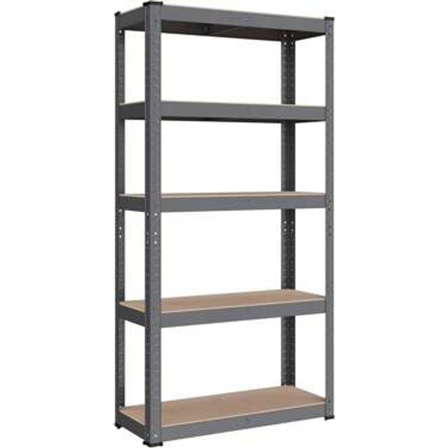 SHEIN 5-Tier Shelving Unit, Steel Shelving Unit For Storage, Boltless Assembly, For Garage, Shed, Load Capacity 650 Kg, 875 Kg,  750 Kg, Grey