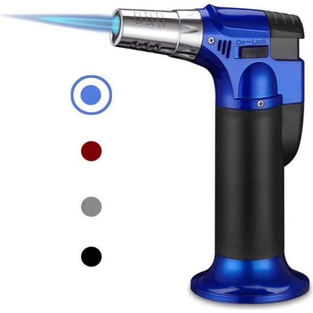 TEMU Blue Welding Soldering Brazing Tools Refillable Butane Gas Micro Lighter