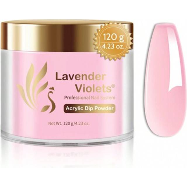 SHEIN Lavender Violets 120g Pink Acrylic Powder - 4oz Large Dipping Powder Nail Kit 2in1 3D French Nail Art Starter Manicure, Strengthen Nail Powder For Acr