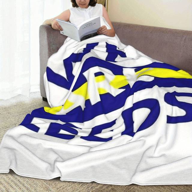 TEMU Leeds" Flannel Blanket - Cozy, Soft, Throw For Sofa, Bed, Office, Camping & Travel - Perfect Gift For Home Decor Or Birthdays