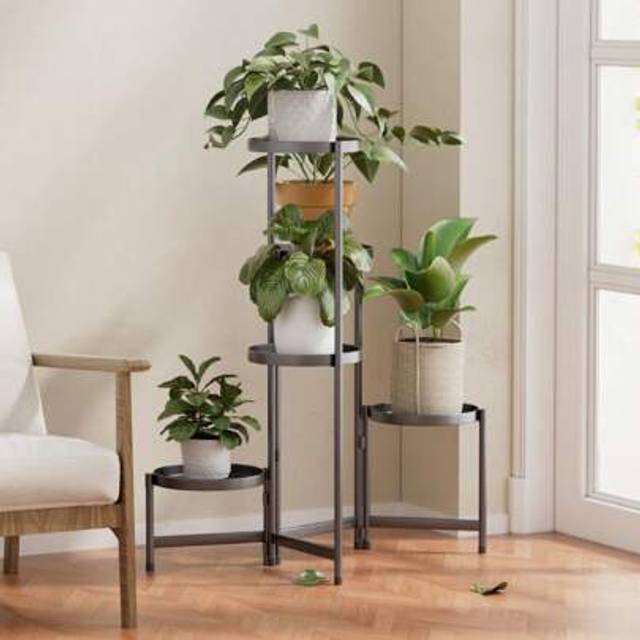 SHEIN Living And Home 5-Tier Metal Plant Stand Outdoor Decor