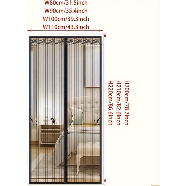 TEMU Magnetic Mesh Door Curtain: Keep , In, And Pets - Suitable For Bedroom, Living Room, And Balcony