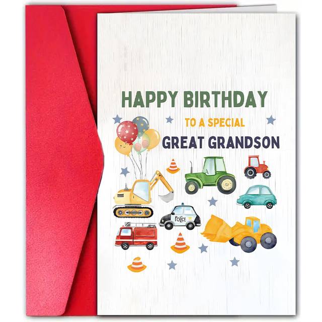 TEMU 1pc Construction-themed Birthday Card With Envelope, 12cm*18cm - Ideal For , Family, & - High-quality, Greeting Card With Construction Illustrations For All