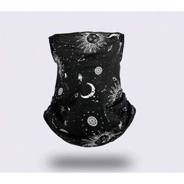 SHEIN 1pc Summer Outdoor Ice Silk Hanging Ear Face Mask, Riding Bicycle Sunscreen Sun-Shading Sports Neck Gaiter Outdoor Fishing Camping Protective Face Cov