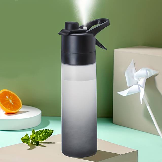 TEMU Spray Cups 22oz/650ml Portable Sports Water Bottle Gradient Spray Water Cup Food Grade Portable Water Bottle Spray Cup - Outdoor Sports & Fitness!