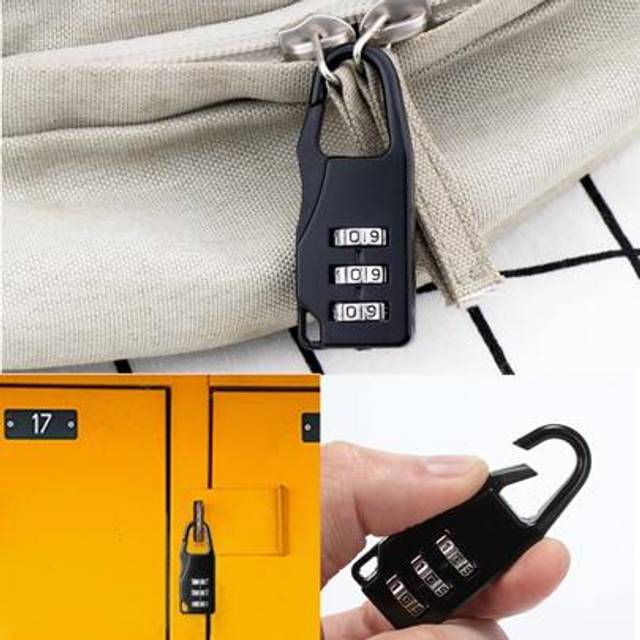 SHEIN Mini Dial Digits Code Number Password Combination Padlock Safety Travel Security Lock for Luggage Lock Padlock Gym Password Lock Anti Theft Perfect fo