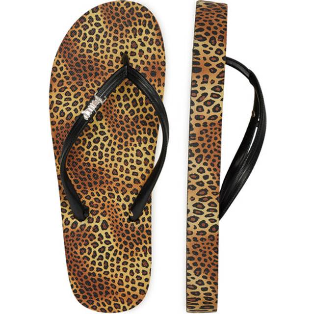 Leopard Print Flip Flop Brown - 5