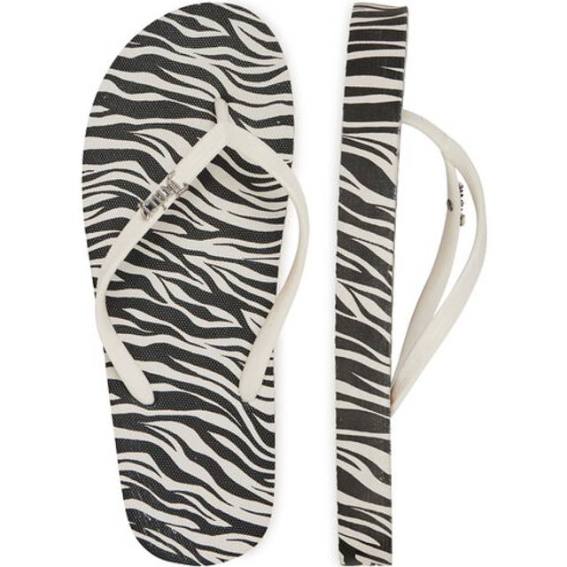 Zebra Print Flip Flop White - 6