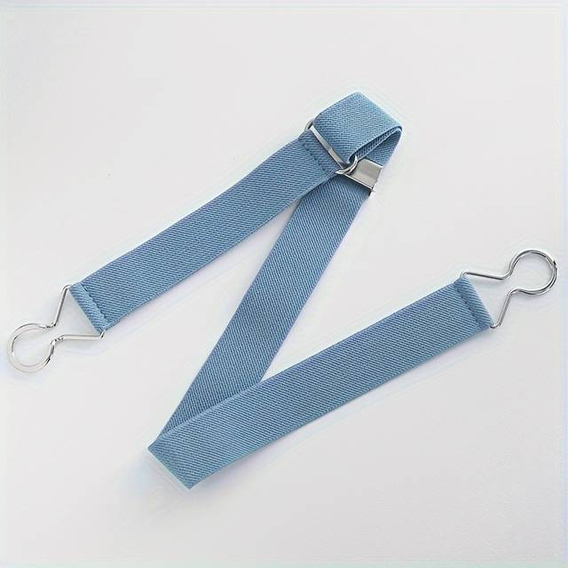 TEMU 1pc Adjustable Elastic Waist Belt For Jeans - No-punch Invisible Metal , Stretchable Unisex Belt For , Casual, College, Sports, Daily Commute (blue/black), Fashion, , Discreet Design