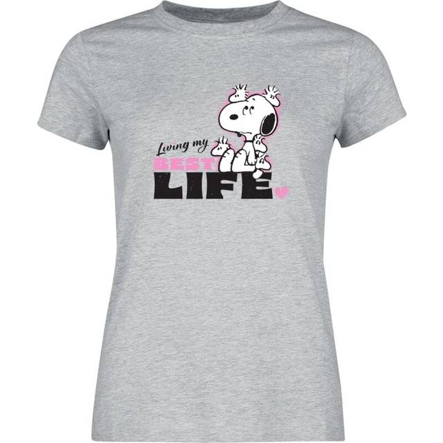 Peanuts Living my best life T-Shirt mottled grey - M