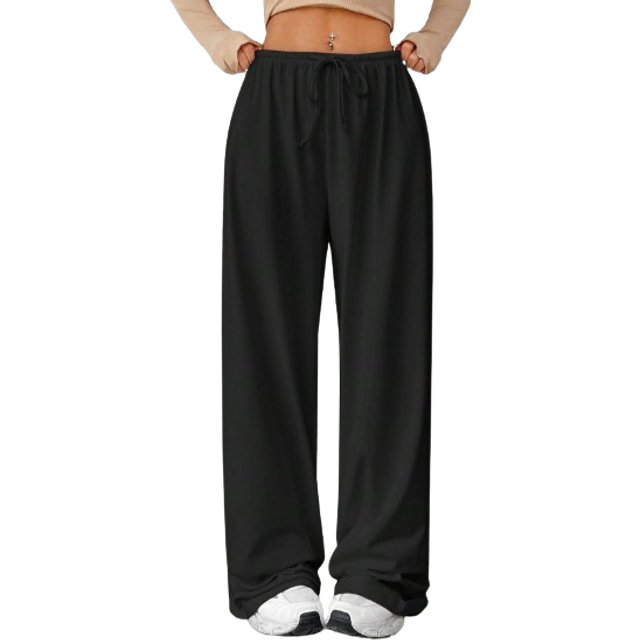 SHEIN Soft White Knitted Home Baggy Pants, Loose Pants