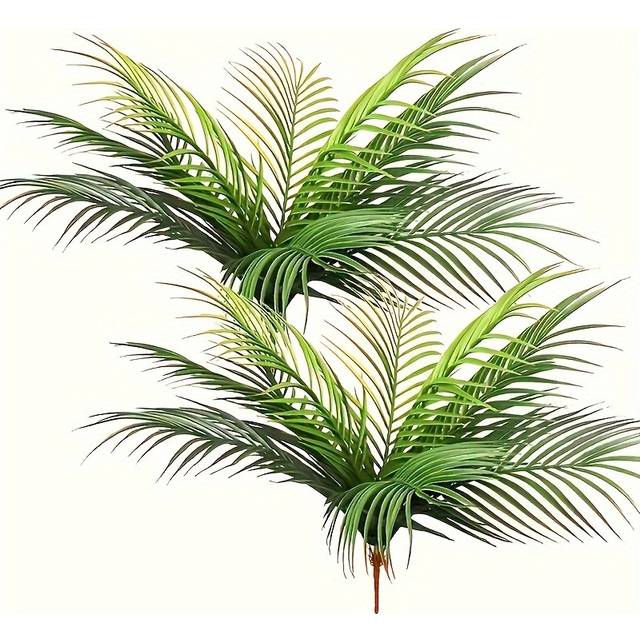 TEMU 2pcs Modern Artificial Palm Leaves For Home, Garden, And Office Decor - Realistic Tropical Jungle Plants For Hawaiian And Jungle Party Decor - Indoor/outdoor Use
