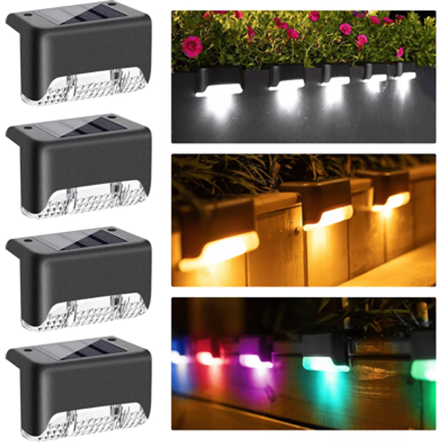 SHEIN 16 Packs Outdoor Solar Deck Lights, Waterproof Outdoor Decorate Lights, Solar Garden Lights, Outdoor Fence Lights, Solar Step Lights, Christmas Ambien
